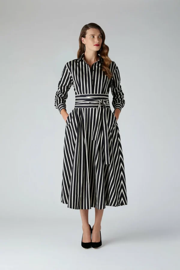 Jasper Conran Blythe Stripe Full Skirt Shirt Dress Best Sale