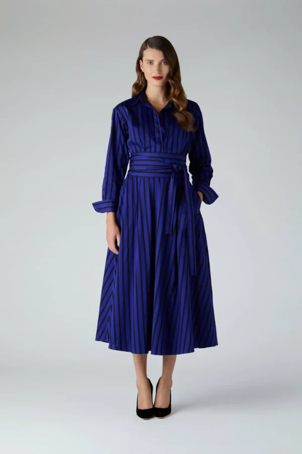 Jasper Conran Blythe Stripe Full Skirt Shirt Dress Best Sale