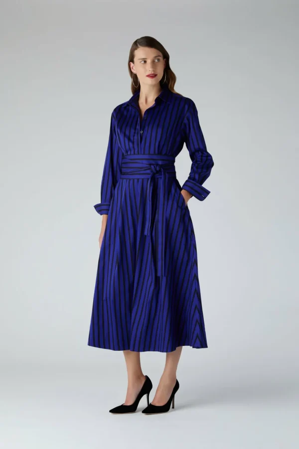 Jasper Conran Blythe Stripe Full Skirt Shirt Dress Best Sale