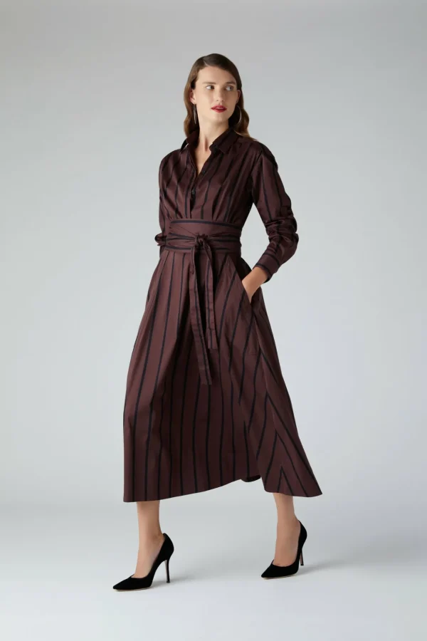 Jasper Conran Blythe Stripe Full Skirt Shirt Dress Best Sale