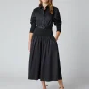 Jasper Conran Carrie Shirred Waist Shirt Dress Black Flash Sale