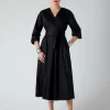 Jasper Conran Connie Full Skirt Wrap Dress Black Cheap