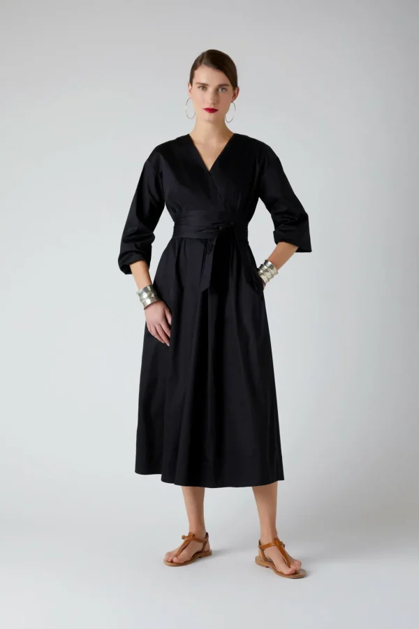 Jasper Conran Connie Full Skirt Wrap Dress Black Cheap