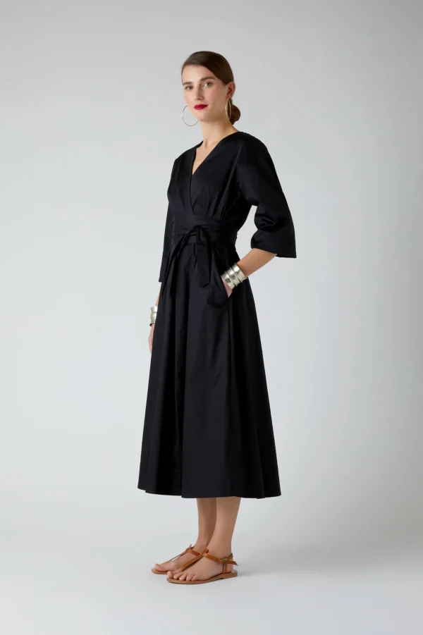 Jasper Conran Connie Full Skirt Wrap Dress Black Cheap