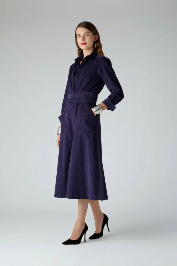 Jasper Conran Constance Needlecord Shirt Dress Blue Shop