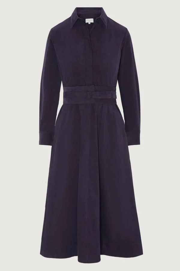 Jasper Conran Constance Needlecord Shirt Dress Blue Shop