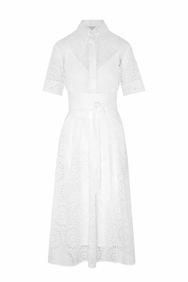 Jasper Conran Daria Broderie A Line Dress White New