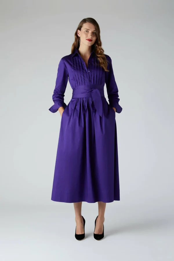 Jasper Conran Emily Pintuck Full Skirt Shirt Dress Hot
