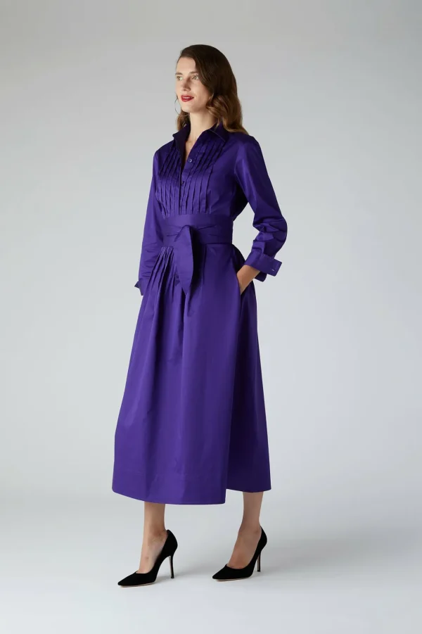 Jasper Conran Emily Pintuck Full Skirt Shirt Dress Hot