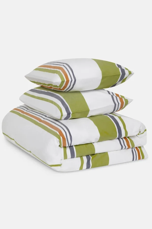 Jasper Conran Multi Stripe Percale Duvet Set Spinach Sudan Peacoat Stripe Best
