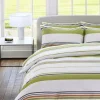 Jasper Conran Multi Stripe Percale Pillow Case Spinach Sudan Peacoat Stripe Shop